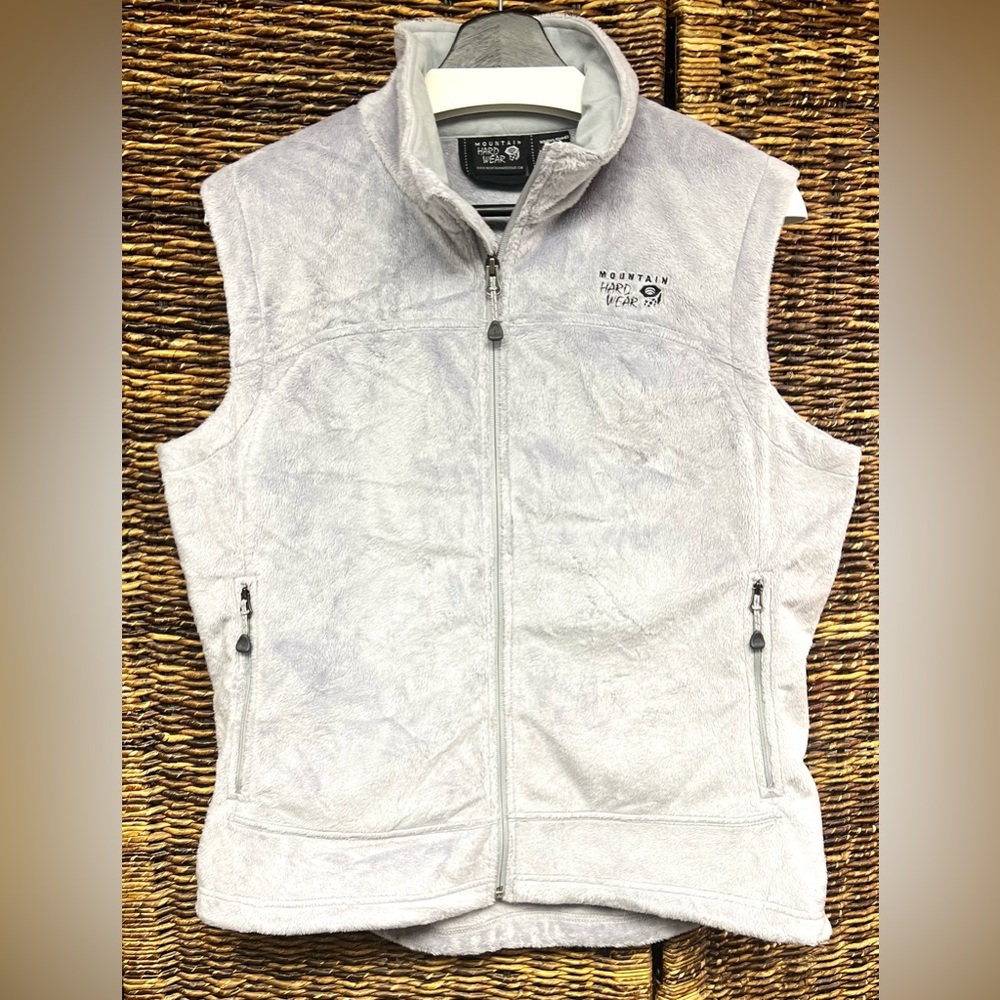 Mountain Hardwear Light Gray Fleece Vest - Softโ Full Zip, Womens Large